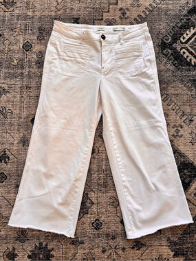 J. Jill Wide Leg Crop White Jeans Size 12R